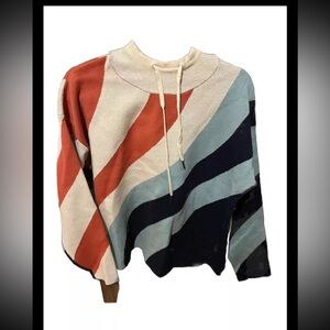 Cynthia Rowley Active Striped Hooded Pullover Women’s XL